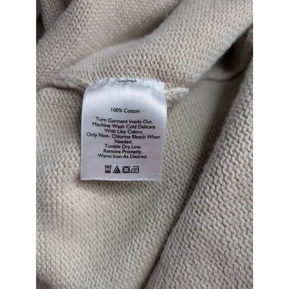 Eddie Bauer Sweater Mens Size Large Beige Cotton 1/4 Zip Knit Ribbed Pullover - Picture 9 of 9